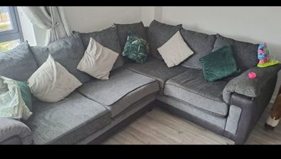 Grey L Corner Sofa