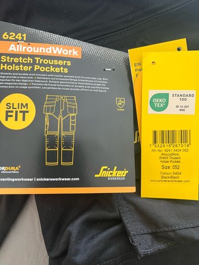 Snickers 6241 All Round Holster Stretch Work Trousers Slim Fit black