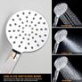 NEW SALE | Modern Chrome Shower Riser Rail Mixer, Round Bathroom Shower Tap System with Stainless Hose Pipe, Shower Head and ABS Handheld Shower Image 3