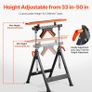 4-in-1 Roller Stand, 200 kg(440 lb) Load Capacity, 84-127 cm(33-50 in) Adjustable Height, Folding Heavy Duty with Rack & Polished Multi-directional Roller Head, for Table Saw Outfeed Woodworking Extension Support Image 3