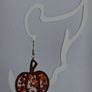 Fall Glitter Resin & Wood Pumpkin Earrings Image 3
