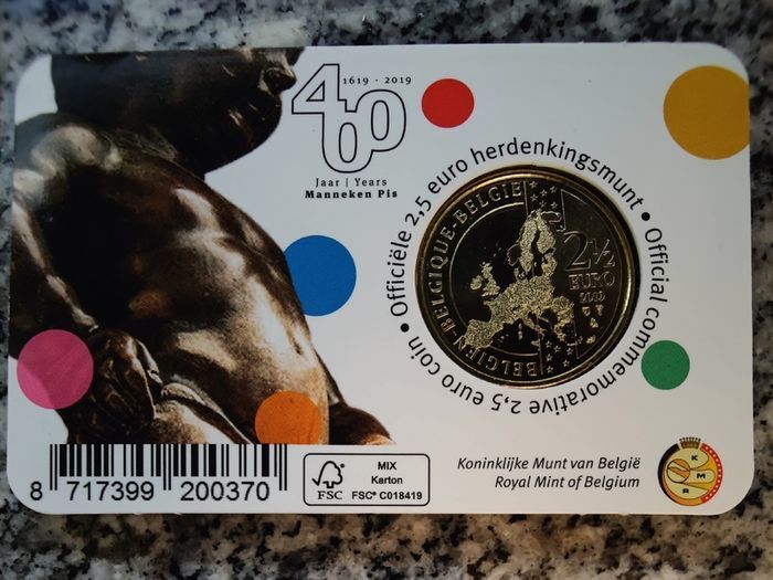 Belgium 2.5 Euro Brilliant Uncirculated Coin 2019 - 400 years Manneken Pis