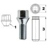 20 x alloy wheel bolts nuts lugs M14 x 1.5 17mm Hex 28mm thread Radius 10,9 Grade Image 2