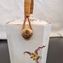Vintage Kireina Japanese Porcelain Biscuit Barrel with Wicker Handle Image 4