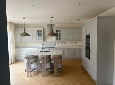 Nolan Painted Shaker Kitchen with Quartz Worktops and Large Island