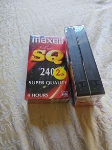 Blank video cassettes.