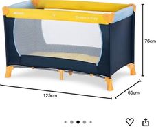 Hauck XL Travel Cot, 120cm long, and foldable comfortable mattress