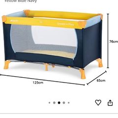 Hauck XL Travel Cot, 120cm long, and foldable comfortable mattress