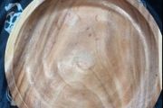 Wooden plate acacia handcrafted big size 46 cm