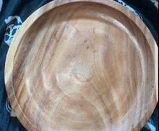 Wooden plate acacia handcrafted big size 46 cm