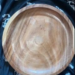 Wooden plate acacia handcrafted big size 46 cm