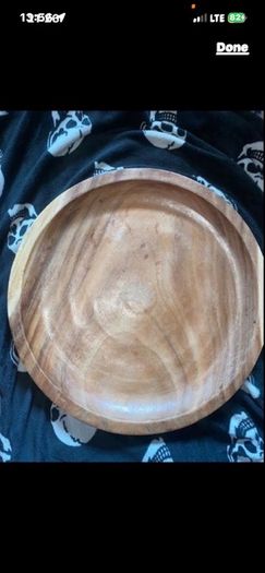 Wooden plate acacia handcrafted big size 46 cm