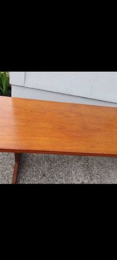 mid century teak sleigh base coffee table XXL