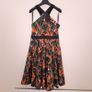 Karen Millen Black Orange Bird of Paradise Floral Halter Neck Fit and Flare Dress 14UK/42EU Image 10