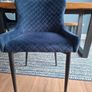 2x navy velvet dining chairs Image 5