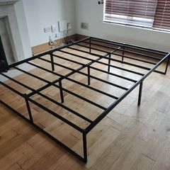 metal black king size bed frame