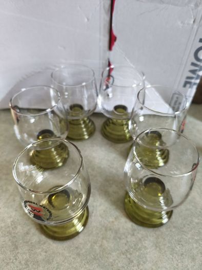 Set Of 6 Vintage 1960 Osterreich Gutesiegel Wein Wine Glasses