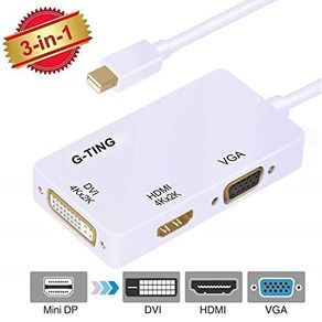 Usb Mini Dp To Hdmi/ Dvi/vga Adapter White