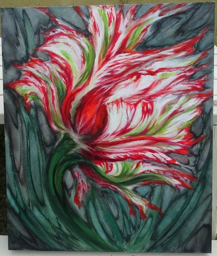 Original acrylic painting   -  "Tulip "
