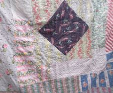 vintage scrap quilt, antique quilt, Rag quilt