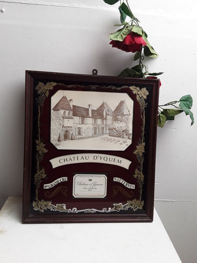 Vintage French wine makers Chateau dyquem painting