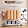 Clothes Rail Heavy Duty, Extendable & Adjustable Clothing Hanging Rails, Clothing Rack Coat Rail with Lockable Wheels & Shelves for Bedroom Living Room, White Image 5
