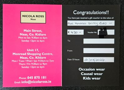 Nicola Ross Gift Voucher