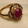 Gold Plated Sterling Silver Natural Ruby and Zircon Cluster Ring Image 7