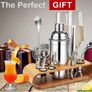 12Pcs/Set Cocktail Shaker Mixer Stainless Steel Bartender Bamboo Bartending Wine Rack Stand :SECOND DAY DELIVERY Image 2