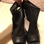 Zara Woman's Black Leather & Mesh open toe ankle bootie Image 4