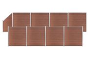 WPC Fence Set 8 Square + 1 Slanted 1484x186 cm Brown