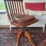 Antique vintage Oak swivel office chair by Arnotts of Dublin Image 2