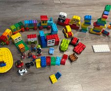 Duplo mixed set - train with number blocks, vehicles, animals, people