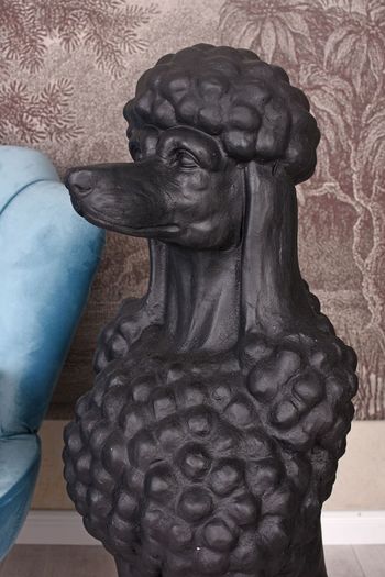 Large Black Poodle Garden Statue 80cm  Luxury Dog Sculpture for Garden, Patio, Entrance & Driveway