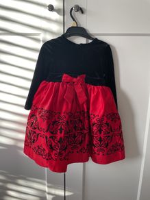 Black and red stunning baby girls dress size 18-24m 92 cm.