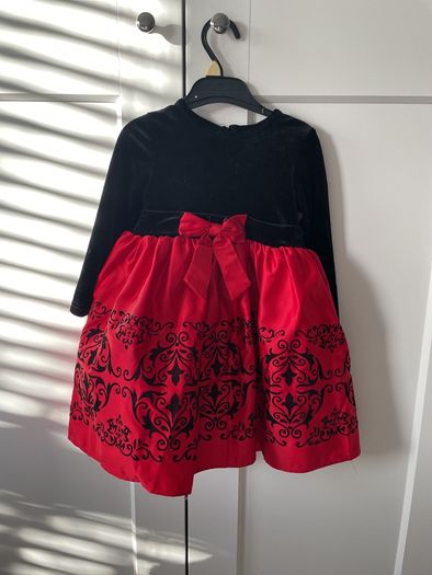 Black and red stunning baby girls dress size 18-24m 92 cm.