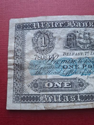 1924 Ulster Bank Limited Early note 1 Pound