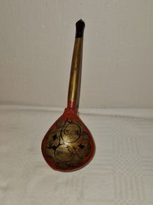 Hand painted vintage Russian wooden spoon