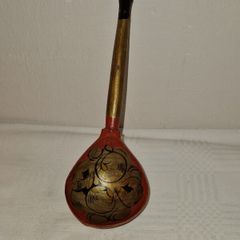 Hand painted vintage Russian wooden spoon