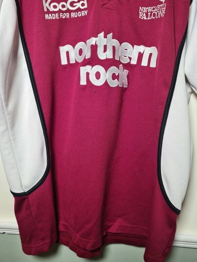 Vintage Newcastle Falcons rugby shirt jersey 2005 size Large KOOGA NORTHERN ROCK