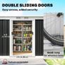 Metal Garden Storage Shed 9' x 4' with Sliding Door Spacious Layout for Backyard, Lawn Dark Gray Image 4
