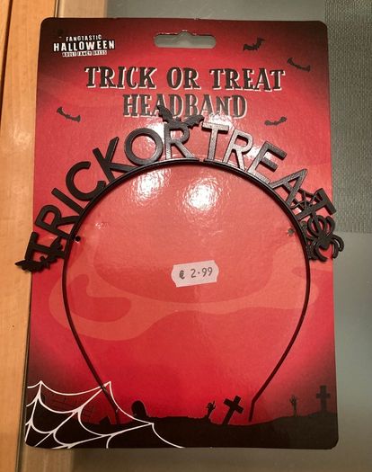 Trick or Treat Black Metal Head Band - New
