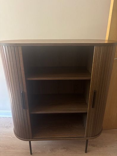 EZ Living Smoked Oak Tambour Door Cabinet - Nola