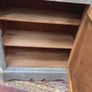 Vintage Hand-Painted Cabinet with Marble Top French Style Hall Storage Unit Image 3