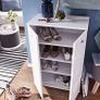 Shoe Cupboard 2 Door / 60 x 90 x 35 CM White Front High Shine 12 Pairs of shoes Image 4