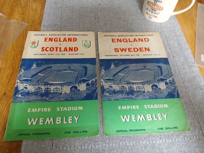 England Football programmes 1959