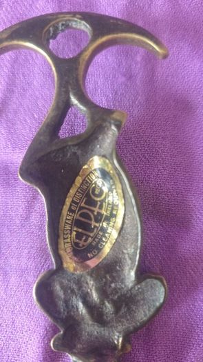 Vintage brass dog handle corkscrew