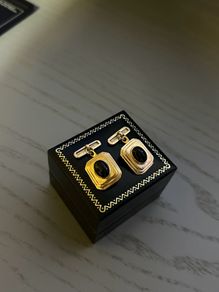 10K Gold and Black Onyx Cufflinks