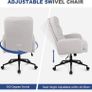 Desk Chair, Faux Cashmere Office Chair with High Backrest, Comfortable Desk Chairs for Bedroom, Office Chairs for Home with Adjustable Height, Cream Image 7