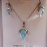 Vintage Sterling Silver Blue Cut Crystal Pendant Necklace And Earrings  Length 18,5" - 4,78g Image 7